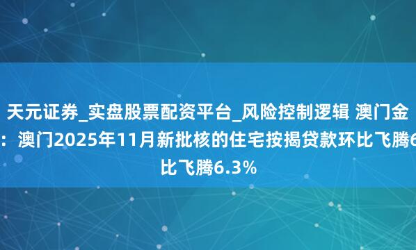 天元证券_实盘股票配资平台_风险控制逻辑 澳门金管局：澳门2025年11月新批核的住宅按揭贷款环比飞腾6.3%