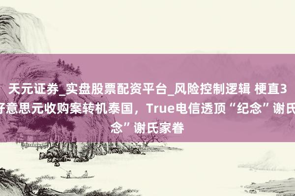 天元证券_实盘股票配资平台_风险控制逻辑 梗直39亿好意思元收购案转机泰国，True电信透顶“纪念”谢氏家眷